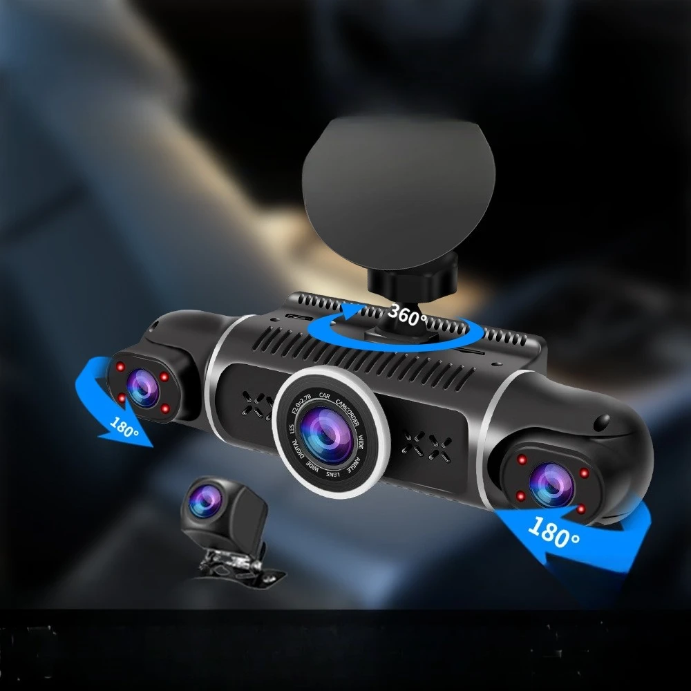 

Видеорегистратор высокого разрешения 1080P с Wi-Fi, четырьмя каналами записи и отображением изображения при движении задним ходом