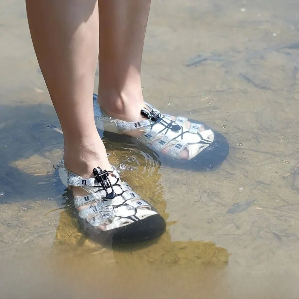 Waterproof Breathable Outdoor Shoes Couples Style Men Women Hiking Shoes Shock Absorption Crossing Water Sandals Mixed Material