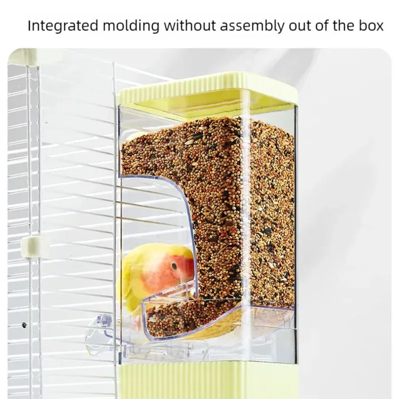 

Parrot automatic feeder, bird grain shell separation, anti scattering and splash prevention, Xuan Feng Peony drink, water feedin