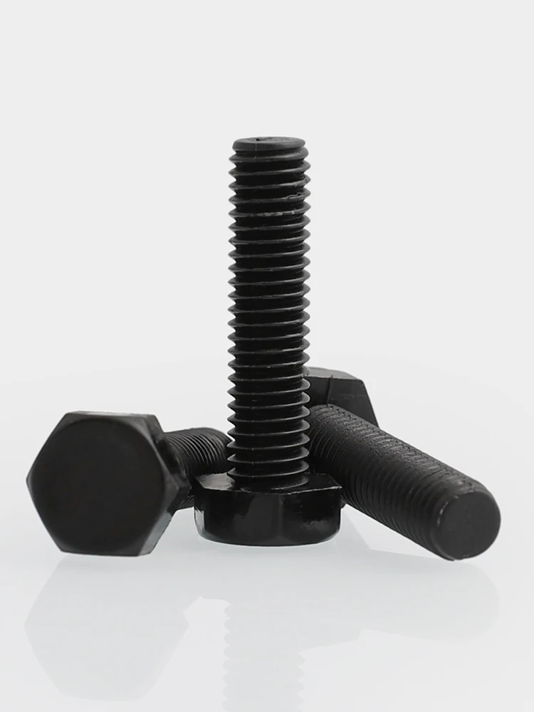PA66 Black Nylon Insulated Hex Bolts M3–M12 – Plastic Hexagonal Screws 4–100mm Length 1–50Pcs