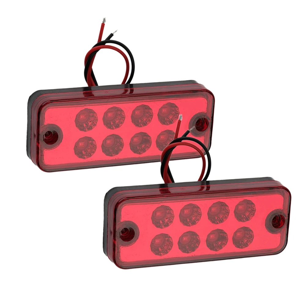 

2Pcs Red 8 LED Side Marker Light Indicator Clearance Lamp 12V Universal for Car Truck Trailer Lorry ATV SUV UTE Pickup Boat