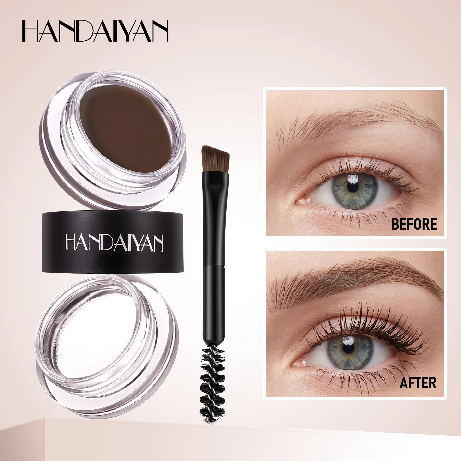 Lip Dye Balm Matte Finish Waterproof Sweatproof Pigmented Gel with Brush Natural Look for Daily Makeup Make Up Brow Lamination