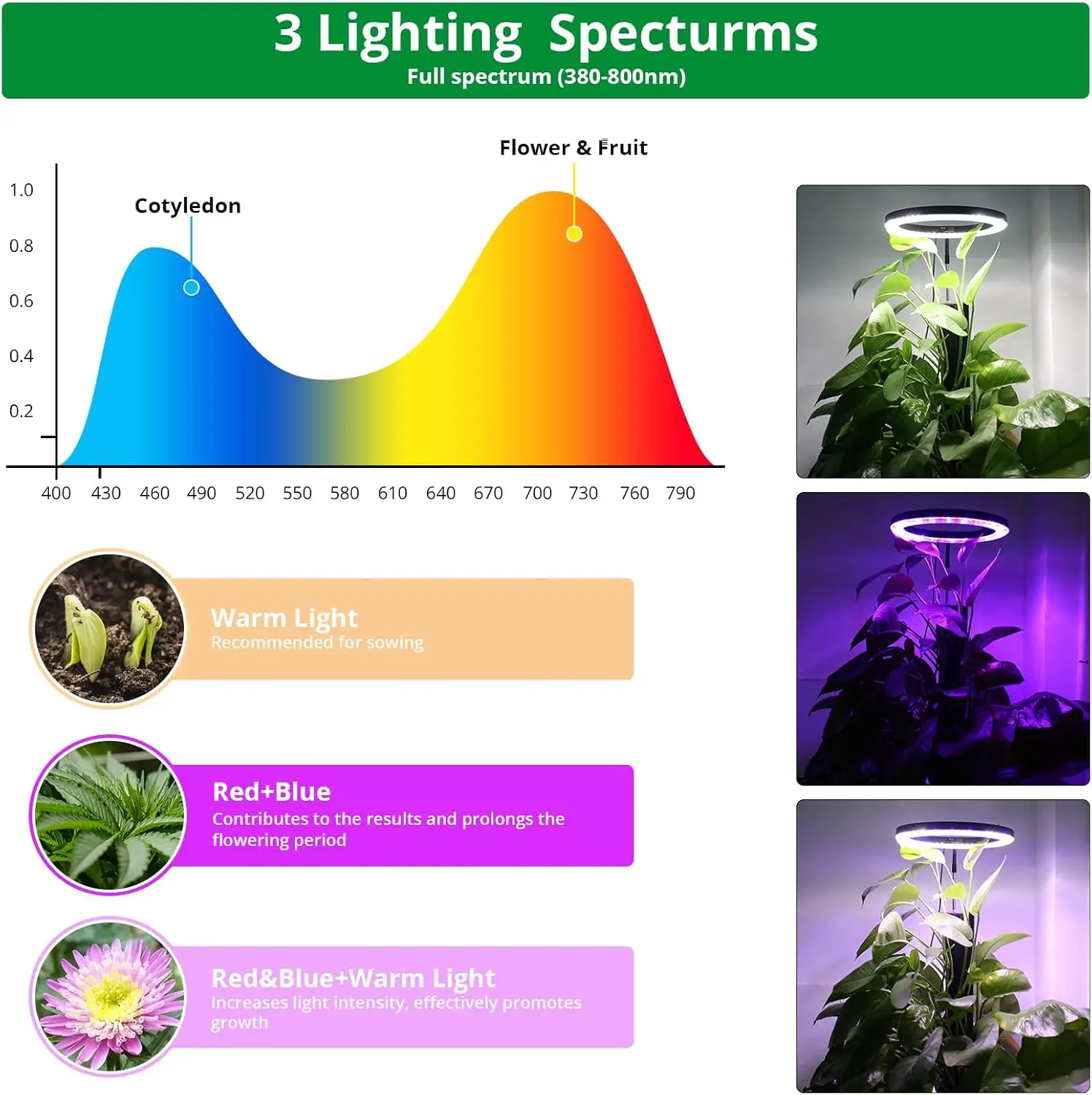 Goose - Neck LED Plant Growth Light for Indoor Plants, Full Spectrum, Timer equipped,  Brightness & 68 Inch Height Adjustable