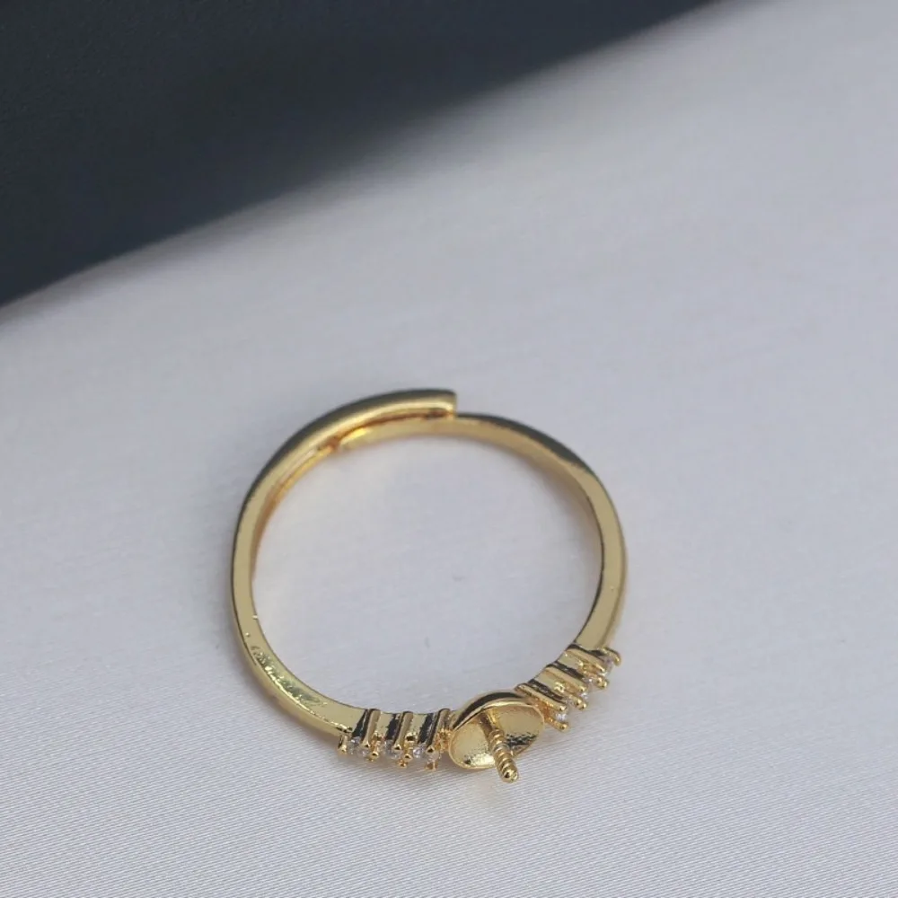 

5pcs Adjustable Gold Plated Pearl Ring Settings Findings & Accessories-for Jewelry Making Bulk Wholesale Craft Supplies 8-10mm