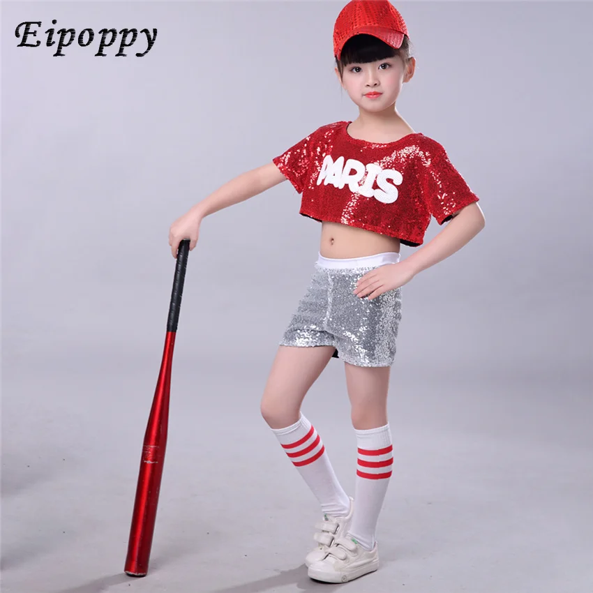 Children Primary School Uniform for Girls Jazz Dance Costume for Kids Football Outfits Cheerleader Skirt Gymnastics Team Wear