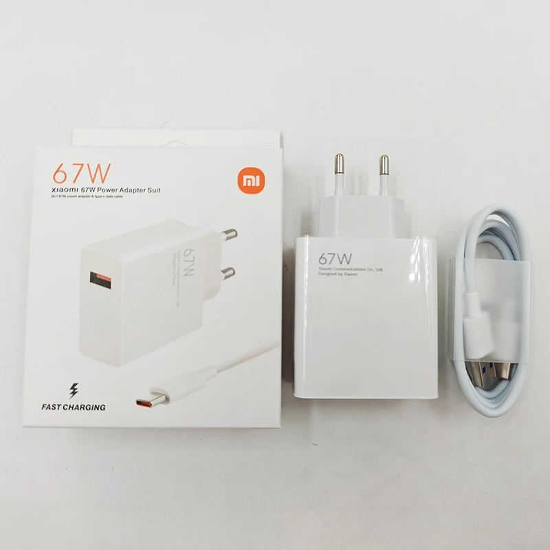 Xiaomi 67 واط شاحن محول الطاقة دعوى USB شاحن سريع للغاية محول الطاقة 2 في 1 67 واط محول الطاقة وكابل بيانات من النوع C