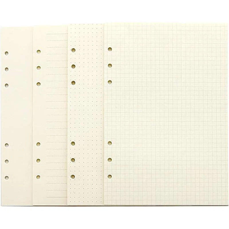 4 Packs(Each Pack=45 Sheets) A5 Planner Refills Line Blank 180 Sheets 360 Pages