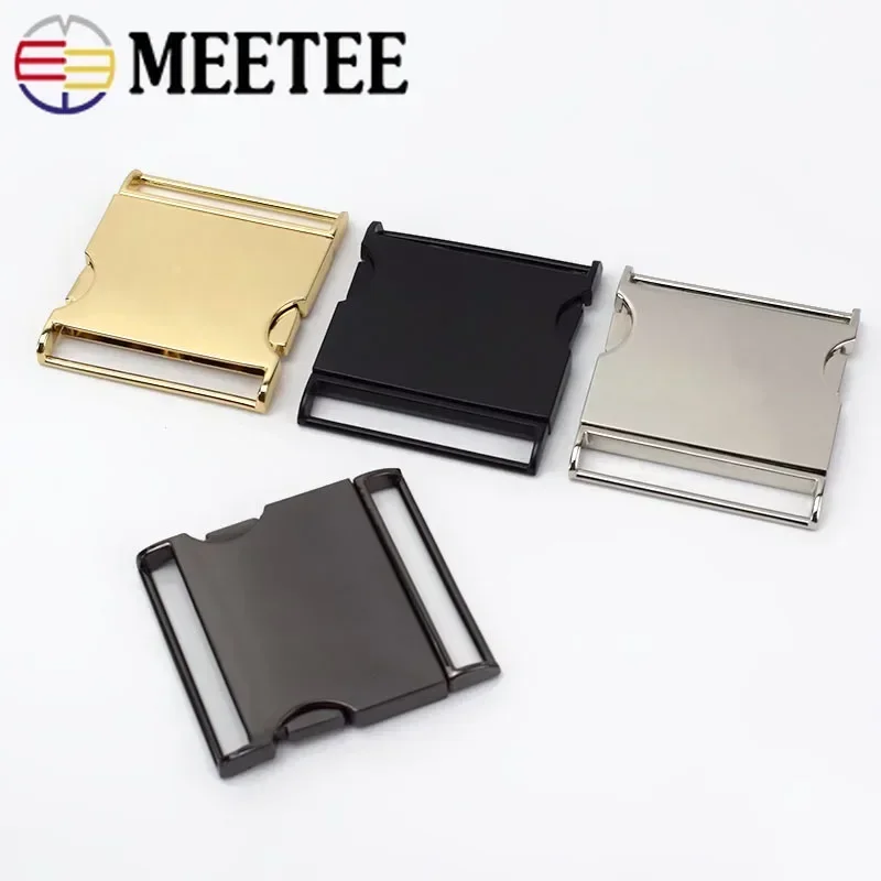 2pcs Meetee Metal Buckles 25-50mm Quick Side Release Buckle Dog Collar Web Belt Clip DIYLeathercraft Garment Bags Accessories