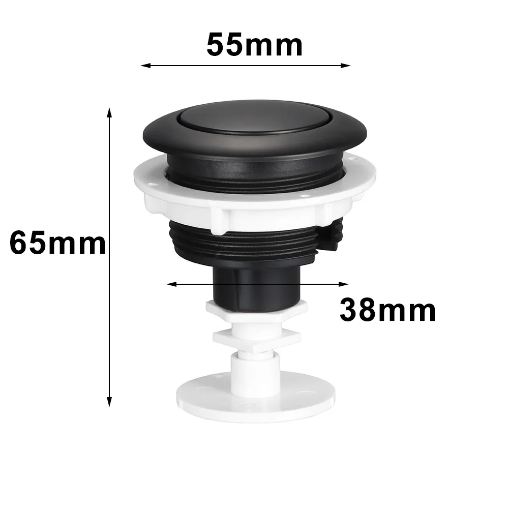 Single Flush Button Designed for Toilet Tank Installation 55mm Size with Optional Bracket in Tough ABS Material