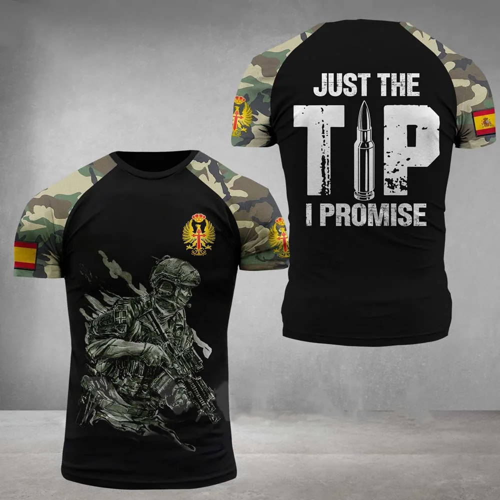 Summer men's and women's T-shirts Spanish and Portuguese soldiers 3D printed shirt tops-ARMY-VETERAN high-quality special forces