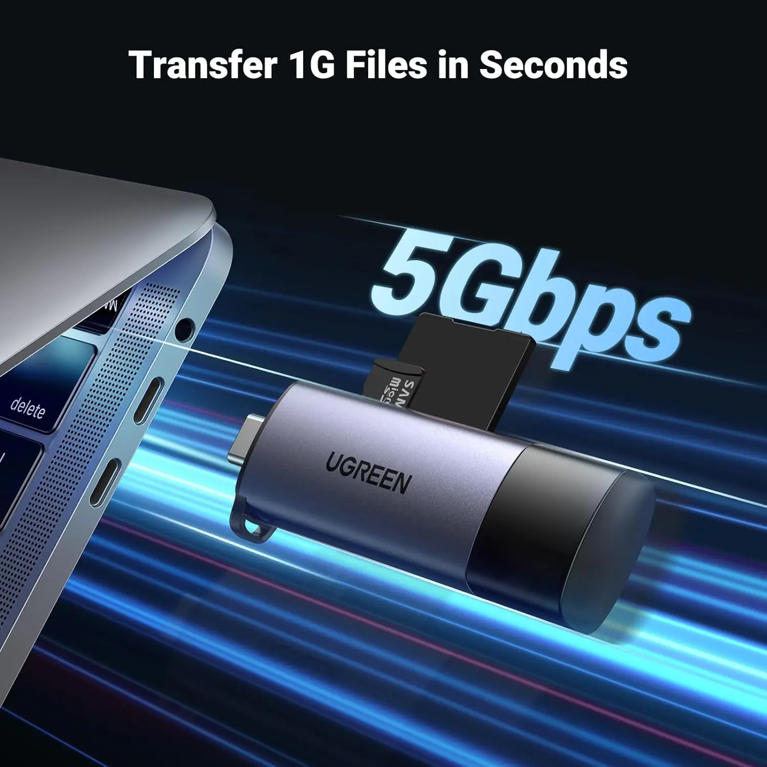 UGREEN USB 미니 카드 리더 USB C USB 3.0 메모리 카드 리더 어댑터 외장 카메라 사진 멀티 스마트 카드 리더