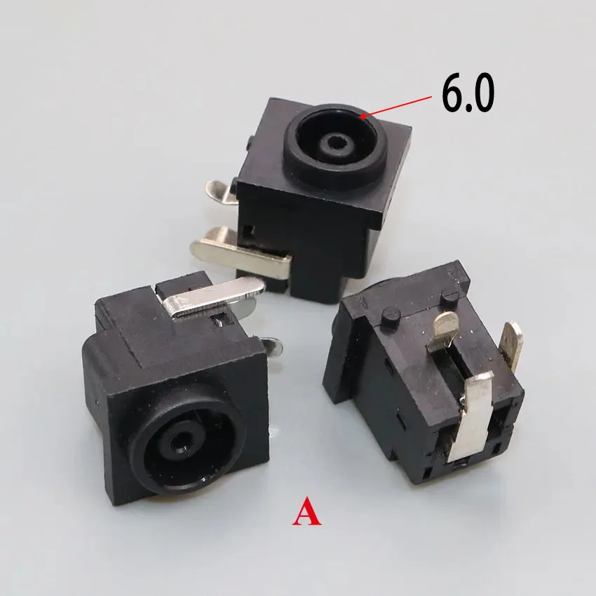 2-5 stücke PCB Mount 7*1,45 6*1,0 1,0/1,45mm Weibliche DC Power Jack steckdose Stecker Schwarz/Gelb 3-bein Horizontale Laptop Buchse – Detail 2