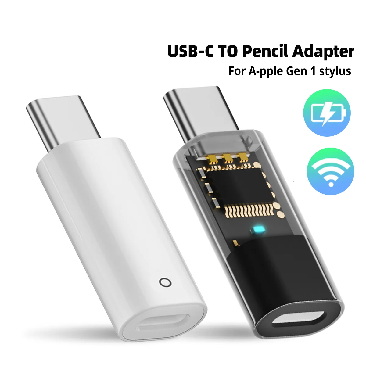 Stylus Pen Pencil Charge Adapter for Apple Pencil 1st Generation Bluetooth-Compatible Stylus Pen Charger Converter for IPad10