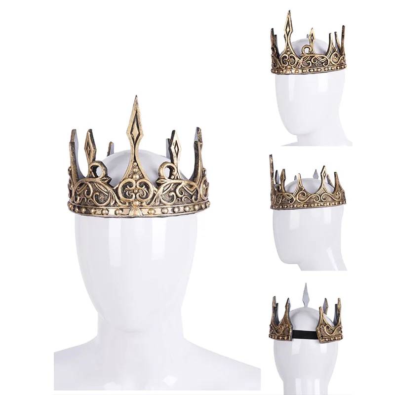 Retro King Crown Halloween Makeup Party Dance Dress up Accessories Props Cosplay Performance Props Soft Children's Toys