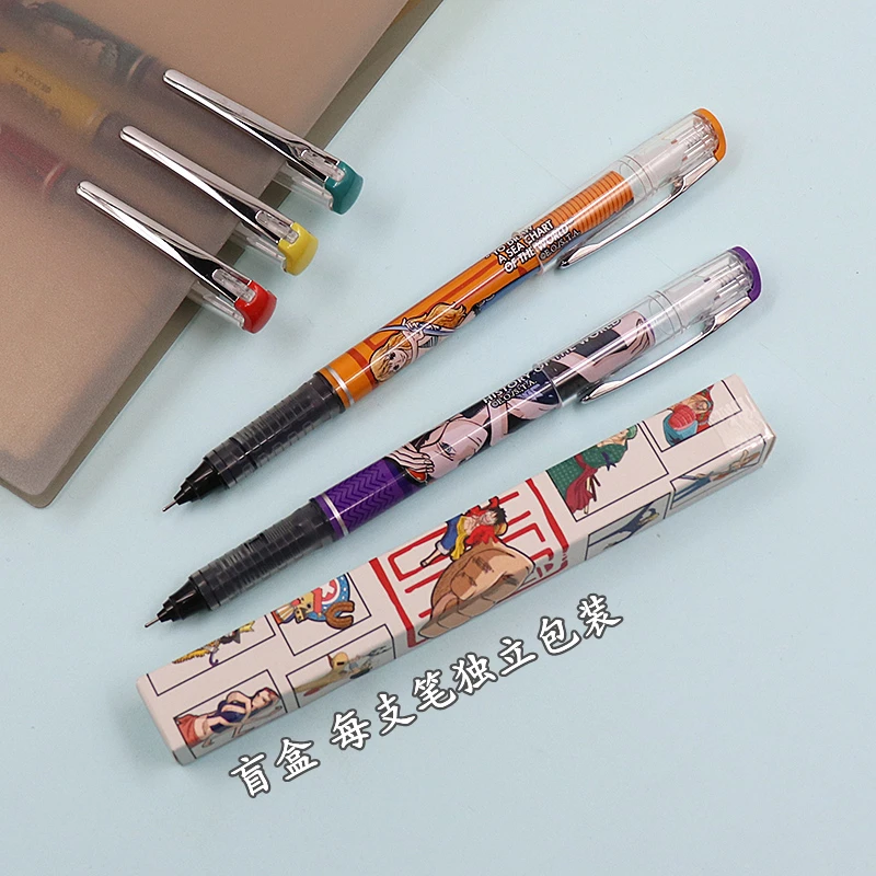원피스 몽키 D 루피 만화 퀵 드라이 젤 펜 학생용 크리에이티브 블랙 푸쉬 펜 애니메이션 주변기기 문구 선물