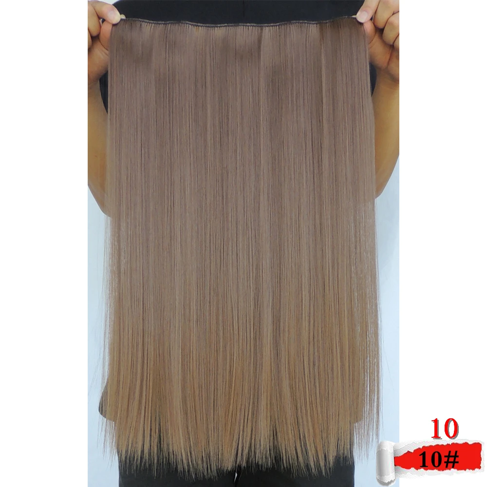 Xi.rocks wjlz5050/10# 5Pcs/Set Synthetic 5 Clip in Hair Extensions Straight Clips ins Hairpiece One Piece 50g Ginger Brown Color