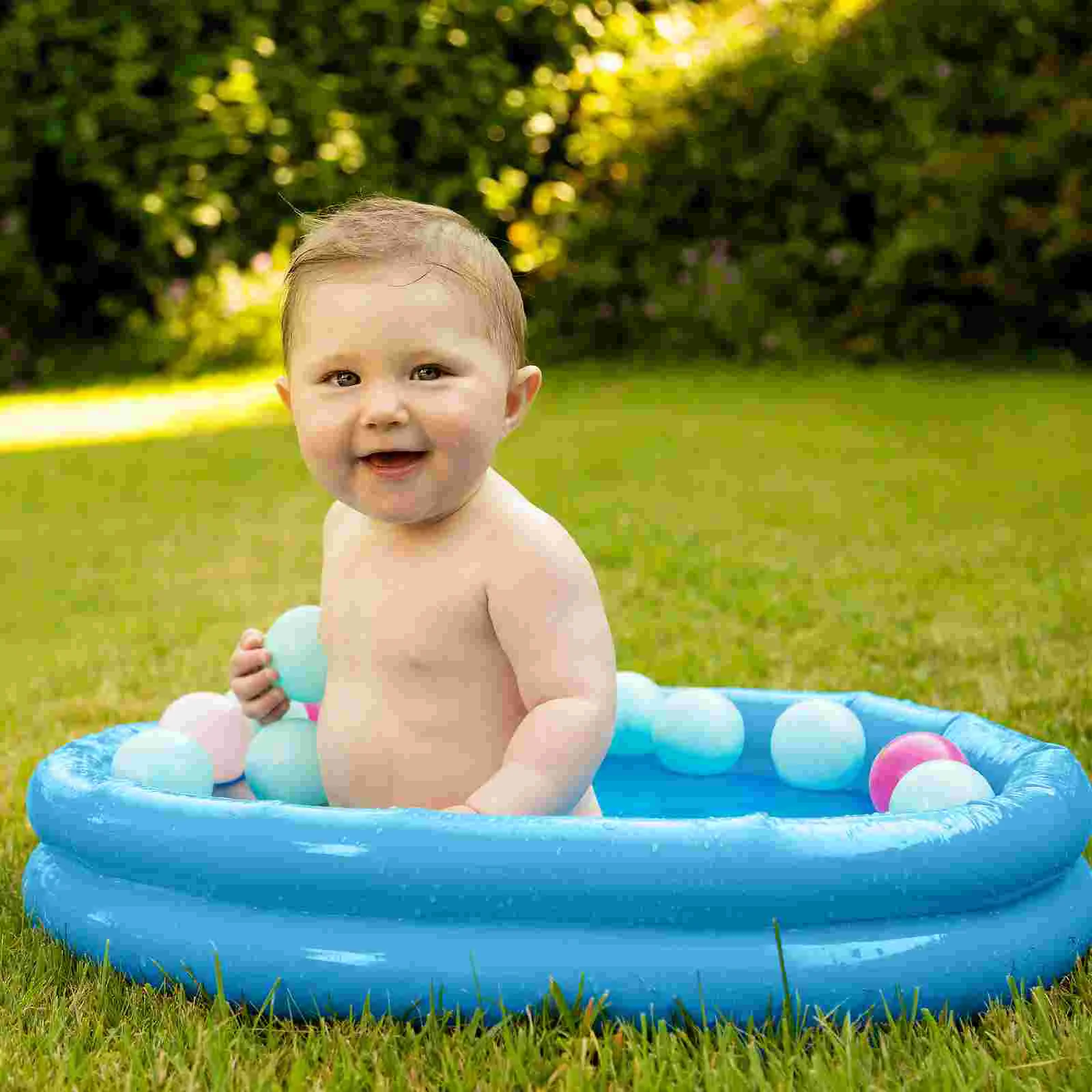 2 Pcs Inflatable Sand Moldable Play Tray Trays Sandbox Pool Blue Plastic Fishing Game Child Toy