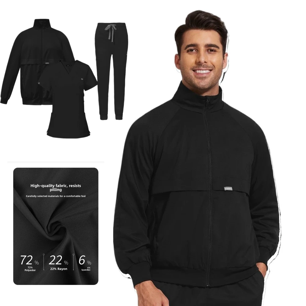 unisex-3pcs-medical-scrubs-with-jacket-breathable-nursing-uniform-jogging-pants-set-for-doctors-nurses-dental-pet-hospital