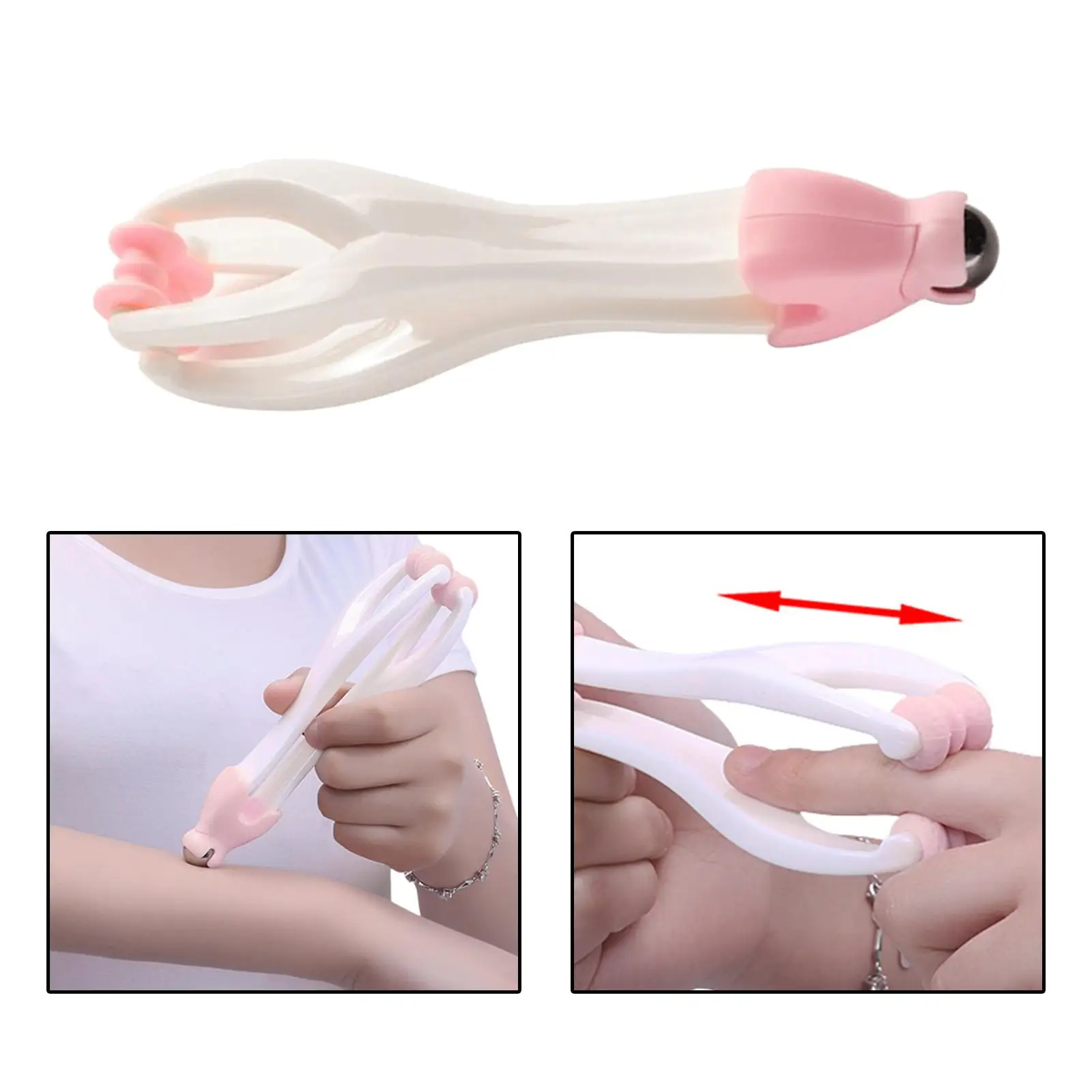 Handheld Finger Massager Roller, Double Sided ABS Plastic Massage Roller Hand