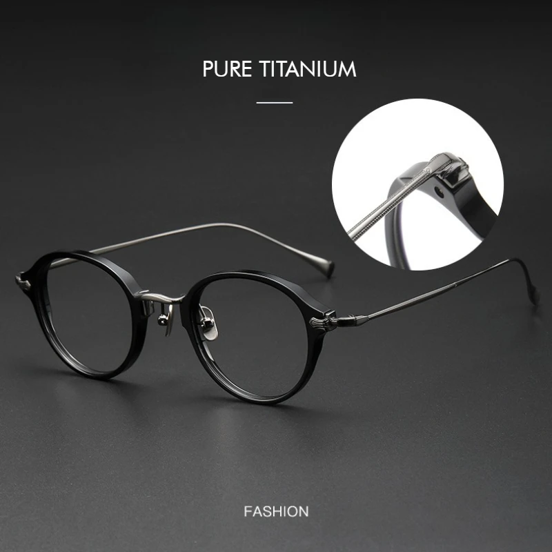 MEESHOW Fashion Men Women Titanium Eyeglass Tortoise Acetate Retro Glasses Frame Optics Myopia Hyperopia Prescription glasses