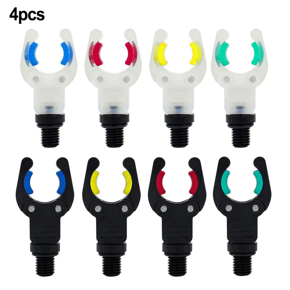 4pcs Carp Fishing Rod Rest Head Gripper With Silicone Gasket Luminous Function Rest Head Tackle Gripper Rest Gripper Rod Grips