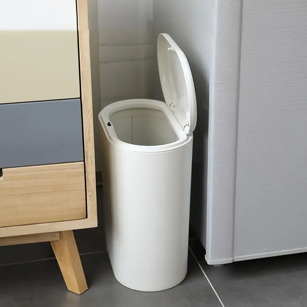 Narrow Trash Can Toilet Brush Set Bathroom Plastic Waste Bin Dustbin Kitchen Garbage Bucket Trash Bin Household Cleaning Tools