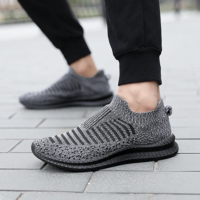 Men Shoes Breathable Men's Sneakers Comfortable Tenis Outdoor Slip On Walking Sneakers Sock Jogging Shoes