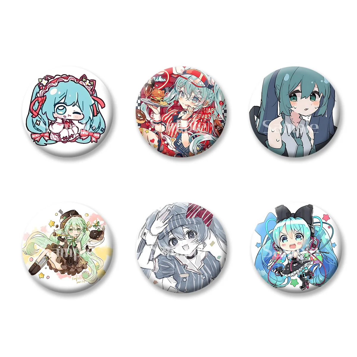 

Japanese Anime Cartoon Characters Cute Style Flash Badge Cards Souvenir Keychains Makeup Mirror Fridge Magnet ACG Accessories