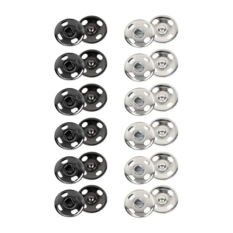 Sew on Snap Buttons 24Pcs 7mm Poppers Fastener Set DIY Sewing Clothing Snap Fastener Buttons Craft Press Studs Button Supplies