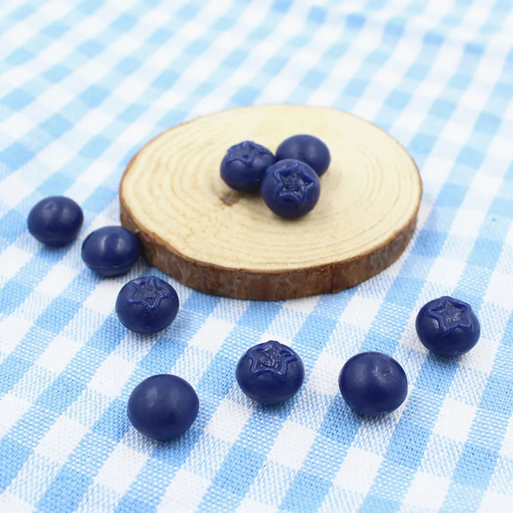 

50Pcs Artificial Blueberries Lifelike Simulation Decorative Resin Blueberries for DIY Craft Photography Prop Home Kitchen