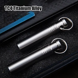 Pure Titanium Mini Waterproof Capsule Small Medicine Bottle Old Man Rescue Pill Portable First Aid Pill Bottle Sealed Jar EDC