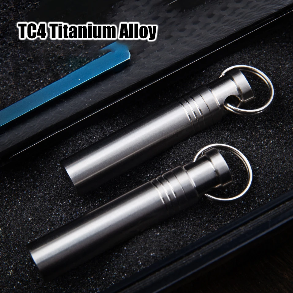 Titânio Puro Mini Medicine Bottle Cápsula Impermeável Portátil de Primeiros Socorros Pill Bottle Old Man Rescue Jarra Selada Edc