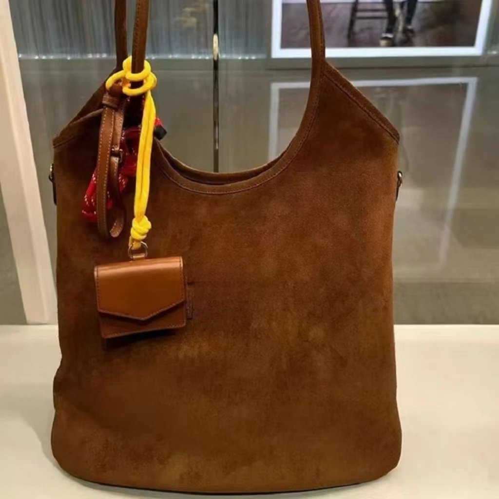 

2024 New High Quality Large Capacity Suede Underarm BagSimple Fashion Versatile Retro Suede Single Shoulder Handbag