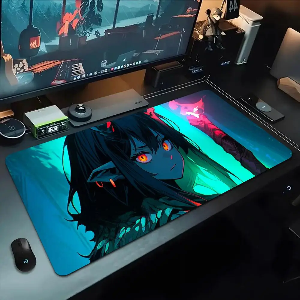 

Коврик для мыши в стиле аниме «Демон-девушка» 500X1000 мм, большой игровой коврик для мыши Gamer XL, резиновый коврик для клавиатуры отаку, коврик для ноутбука, стола