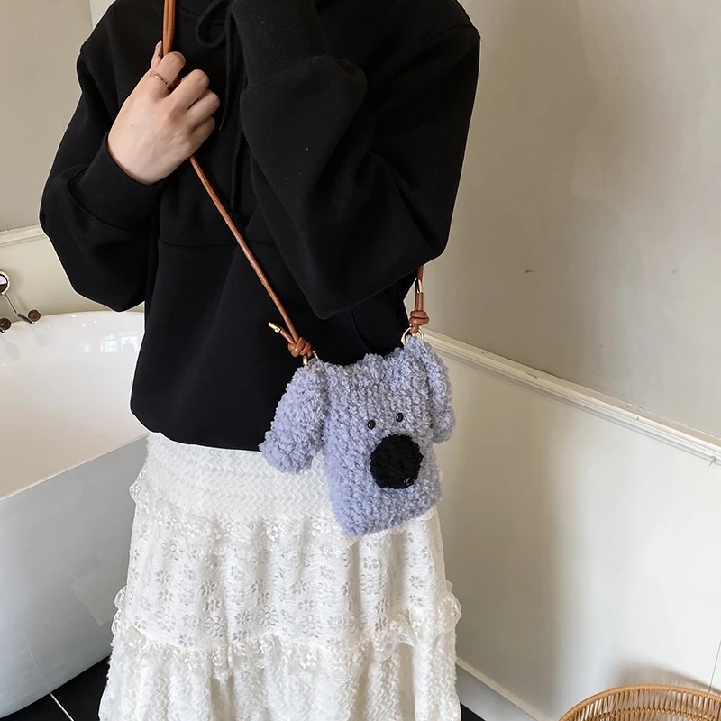 النمط الياباني Kawaii حقيبة المرأة لطيف الكلب الكرتون أفخم حقيبة كتف للنساء 2025 جديد Crossbody هاتف صغير حقيبة محفظة Bolsas #4