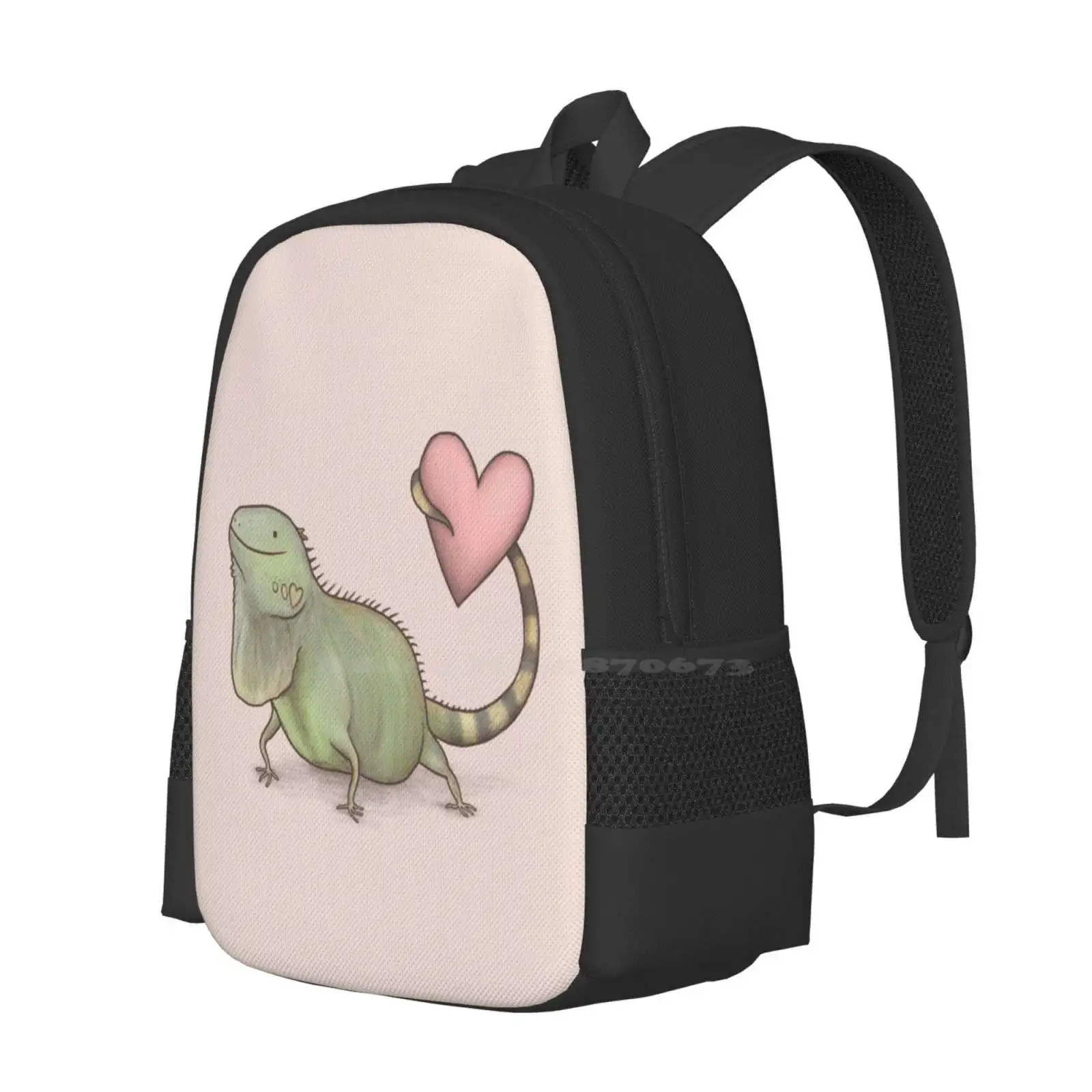 Iguana Love You School Bag zaino di grande capacità Laptop You Heart Cute Valentine rettili Iguanas Kawaii Dragon Bearded Smile