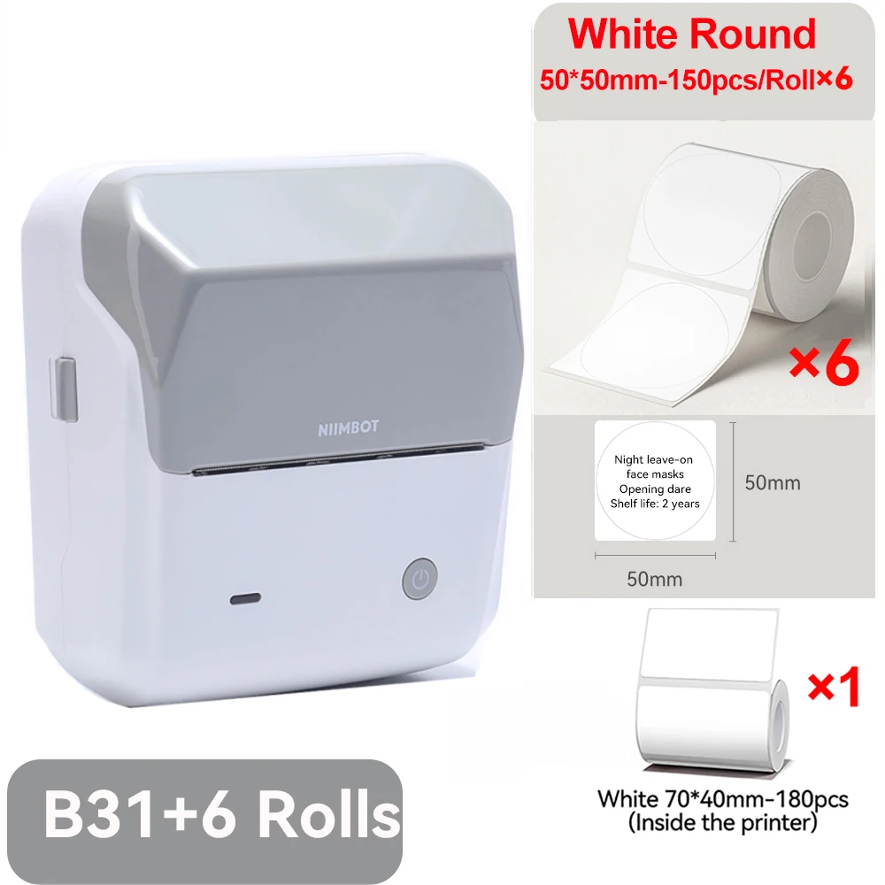 Niimbot B31 Draadloze Label Maker Thermische 20-75Mm Breedte Barcode Qr Code Sticker Machine Tag Prijs Fotoprinter Ondersteuning Telefoon/Pc