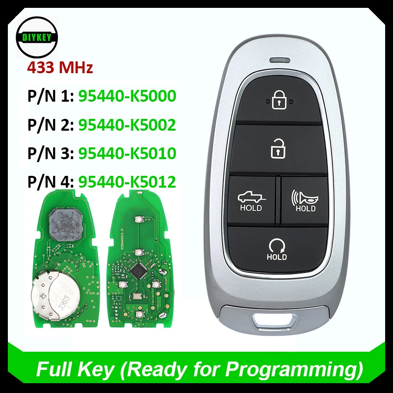 DIYKEY 95440-K5000 K5002 / 95440-K5010 K5012 Smart Remote Key Fob 5 Buttons for Hyundai Santa Cruz 2022 2023 2024 TQ8-FOB-4F27