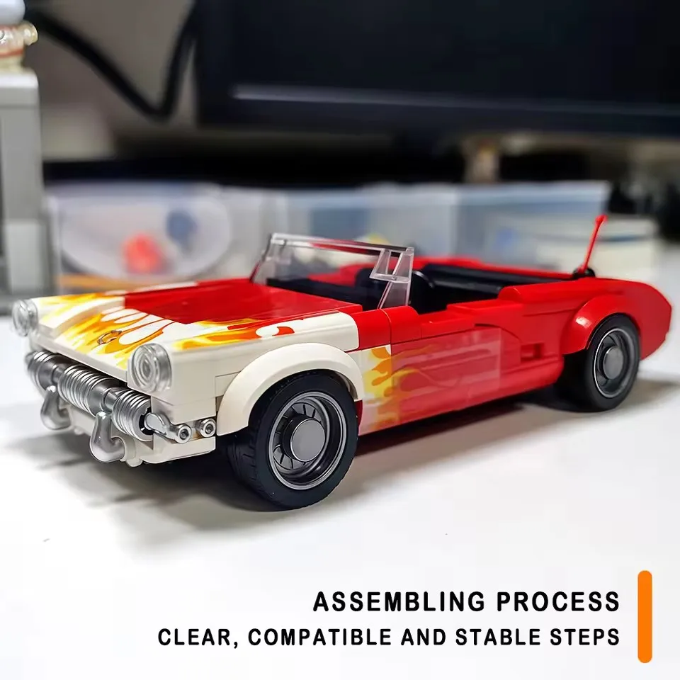 ヴィンテージ-c1-コンバーチブルカービルディングブロック組み立て-diy-249-個レーシングカー建設セットおもちゃ子供大人ギフト