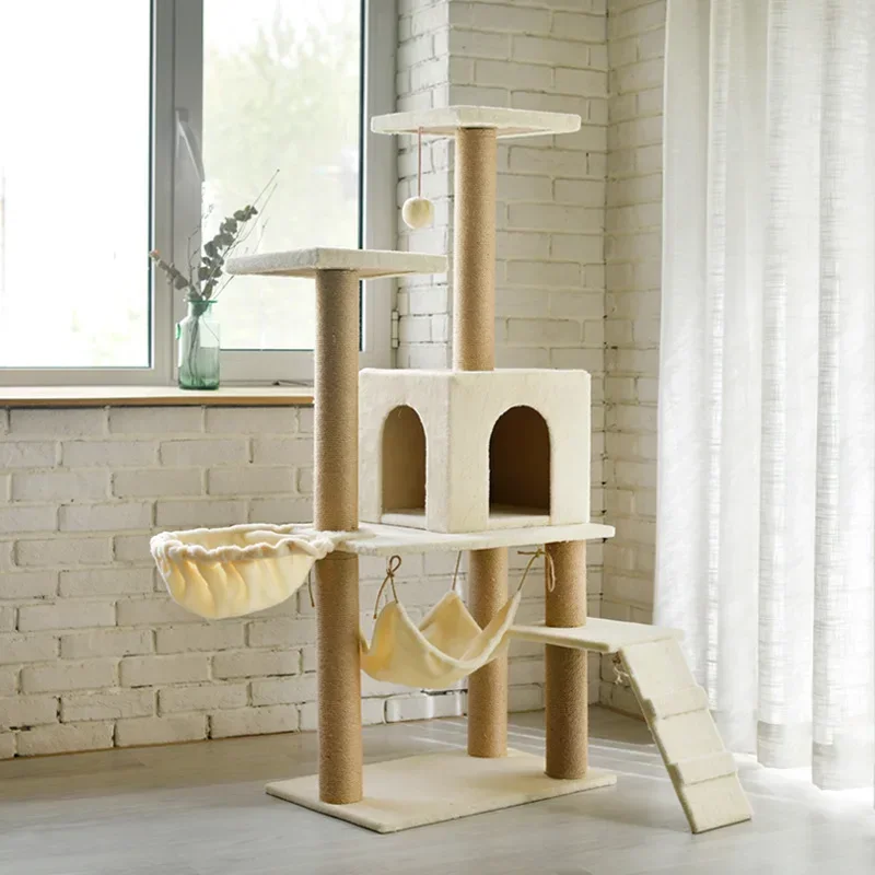 Mehrstöckiges Kratz baumhaus Katze Kratz baum Katze Klettern Spielzeug Katze Hängematte Kratz baum mit Häusern Luxus Katze Villa