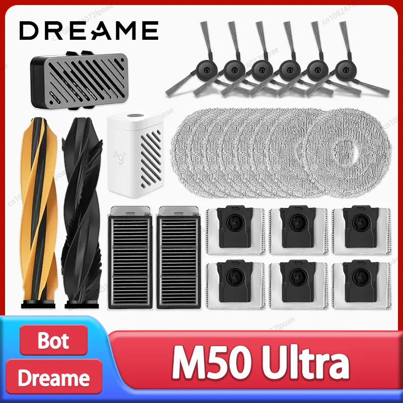 Dreame M50 Ultra Robot Vacuum Cleaner Replacement Accessories Main Side Brush Mop Cloth Hepa Filter Dust Bag Parts Spare
