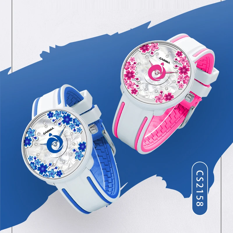 

CASIMA Fashion Couple Watches Casual Sport Soft Silicone Strap Wristwatch Alloy Dial for Waterproof Lovers Quartz Chronograph