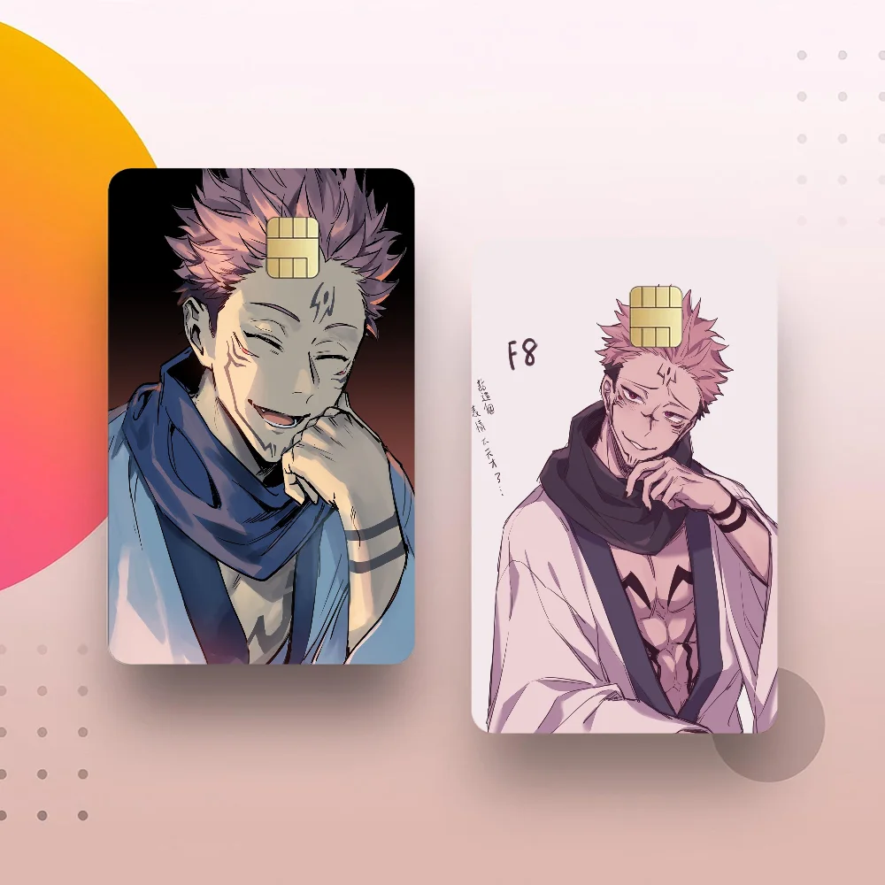 Japan Anime Jujutsu Kaisen Ryomen Sukuna Credit Card Skin VISA Bank Bus Metro Access Card Protective Film Cover Sticker Decal