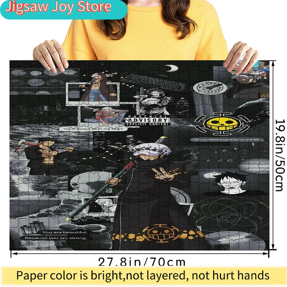 

One Piece Trafalgar Law Heart Pirates Collage Scene Art Paper Jigsaw Puzzle, Cool Anime Character Art, Collectible Stress Relief