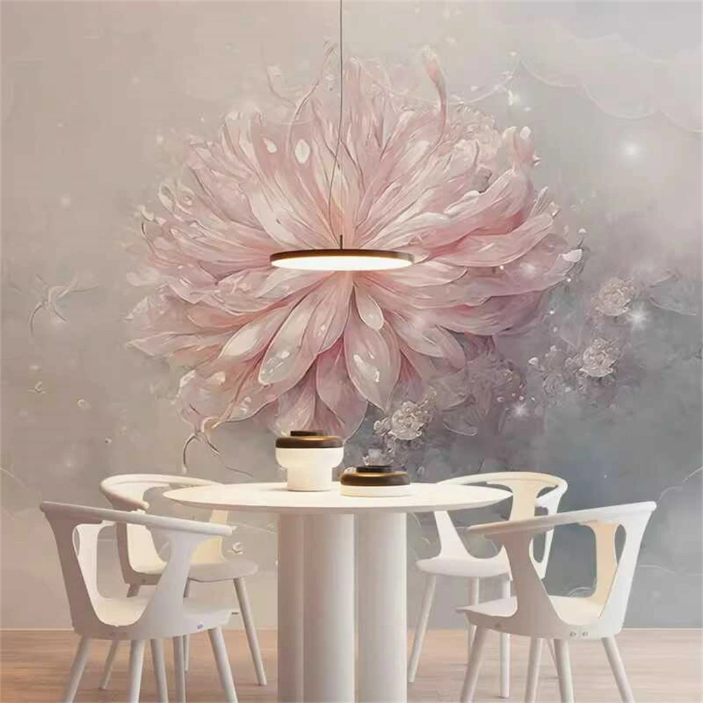 custom Modern Abstract Floral Art Wallpaper Beautiful Flowers Backdrop for Bedroom Living Room Sofa Bed Wall paper 3D home Decor