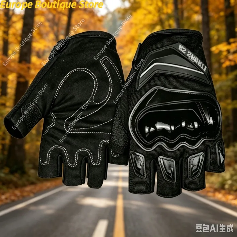 

Anti Fall Anti Slip Summer Half Finger Motorcycle Gloves Racing Breathable Thin Riding Equipment For Men Women