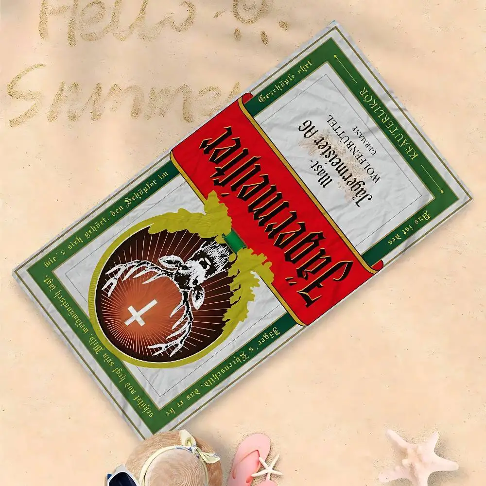 Classic Jagermeister Tin Sign Bar Pub Big Microfiber Beach Towels Quick Dry Towel Sand Pool Towel for Travel Swim Pool Yoga #6