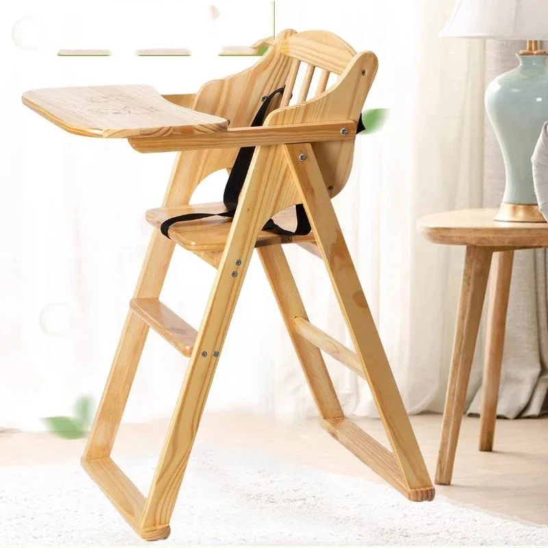 Kids Baby Wooden Child Chair Feeding Ergonomic Platform Dining Chairs Kitchen Backrest Silla Infantil Madera Child Furniture