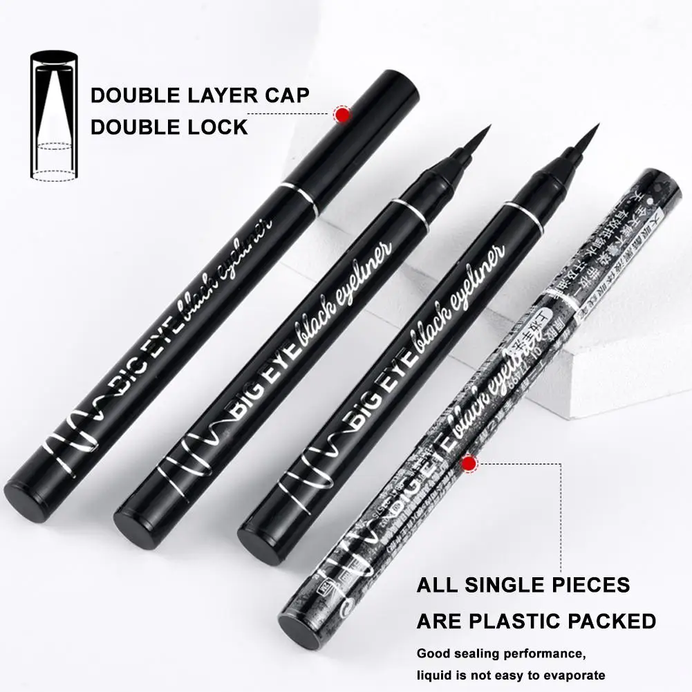 Penna per Eyeliner estremamente Fine, le donne non sono facili da sotto le palpebre nere liquide Eyeliner penna per sbavature per principianti, marrone Make O7K3