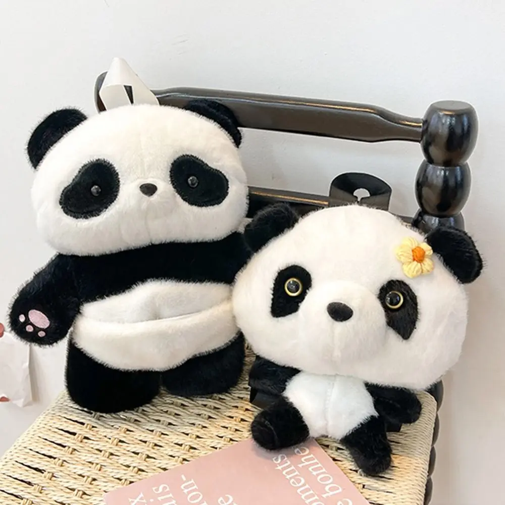 Casual Stuffed Animals Panda Backpack Plush Toy Fluffy Plush Shoulder Bag Cute Cartoon Soft Schoolbags Coin Purse